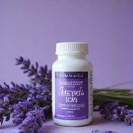 Product image of a natural sleep aid supplement bottle.